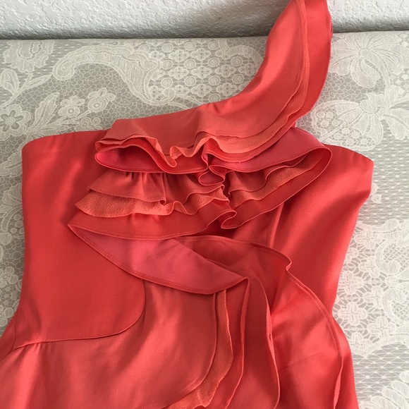 Bcbg Maxazria coral single shoulder ruffle Dress - Picture 7 of 8